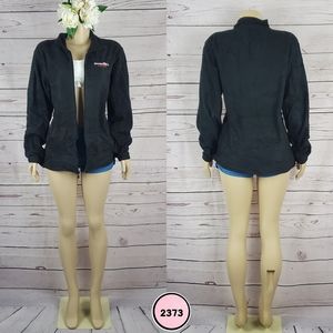 harriton medium black zip up fleece jacket ( 5 for $20 )